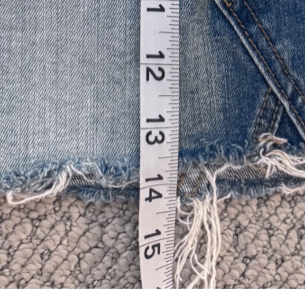 DRIFTWOOD Light Blue Denim Mini Skirt with Pink Floral Embroidery - Picture 6 of 6